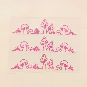 Pink Mushroom Decal Set